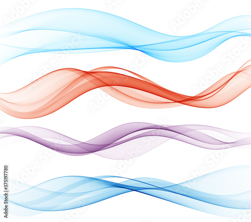 Smooth wave flow. Color wave. Set of abstract design elements Abstract wave © lesikvit