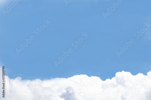 Beautiful frame blue sky with cloudy background and texture. Copy space for text.