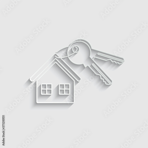 paper house key icon vector sign