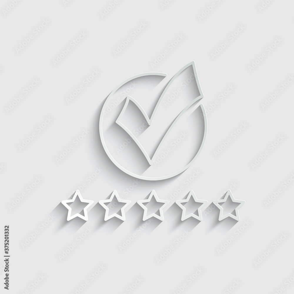 paper star rating icon vector. feedback paper star rating icon vector. feedback