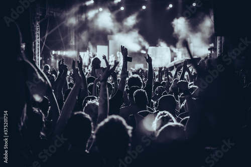Concert crowd at live music festival photo