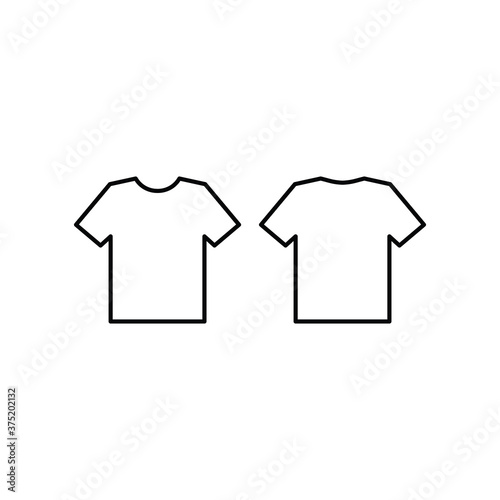T-shirt icon . Front and back. dress vector icon. 
