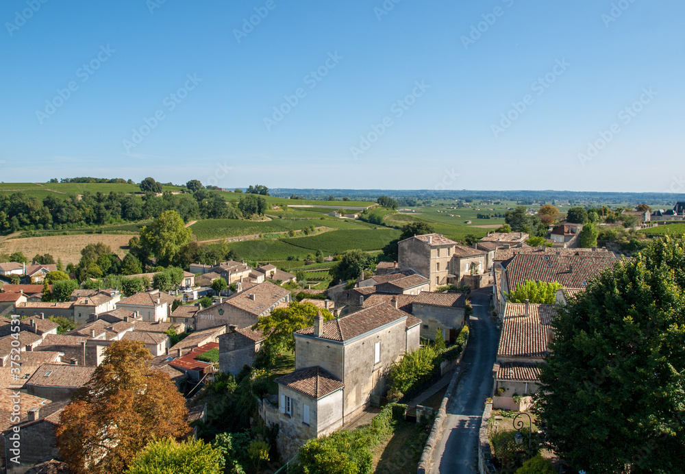 Panoramic view of St Emilion, France. St Emilion is one of the principal red wine areas of Bordeaux and very popular tourist destination. Panoramic view of St Emilion, France. St Emilion is one of the principal red wine areas of Bordeaux and very popular tourist destination.