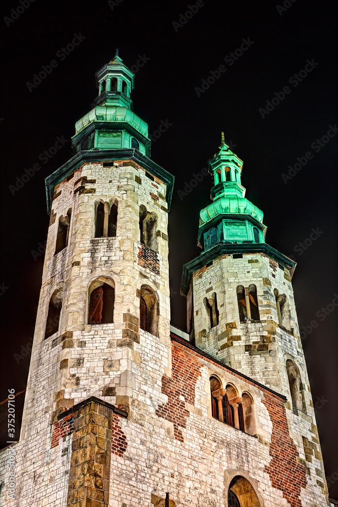 St Andrew's Church in Krakow at Night