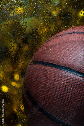 image of basketball window rain drop