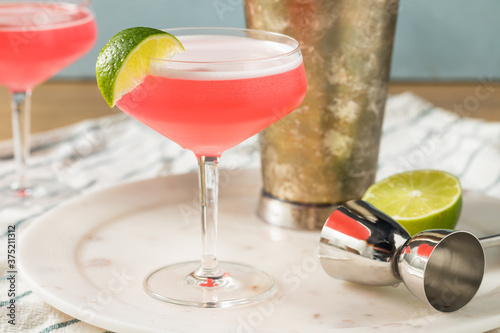 Refreshing Cold Pink Cosmopolitan Cocktail