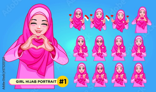vector illustration of a happy woman for mascot, online admin, marketing, social media
