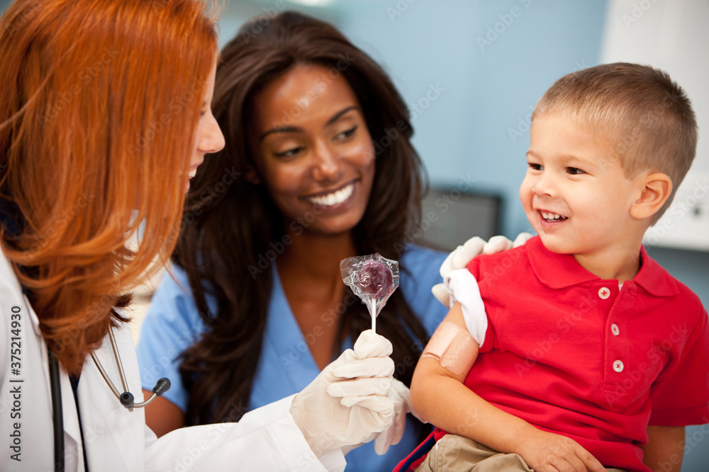 Exam Room: Child Gets Candy for Good Behavior Exam Room: Child Gets Candy for Good Behavior