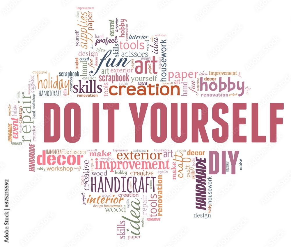 Do it yourself - DIY vector illustration word cloud isolated on a white background.