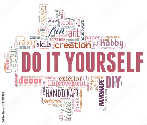 Do it yourself - DIY vector illustration word cloud isolated on a white background.