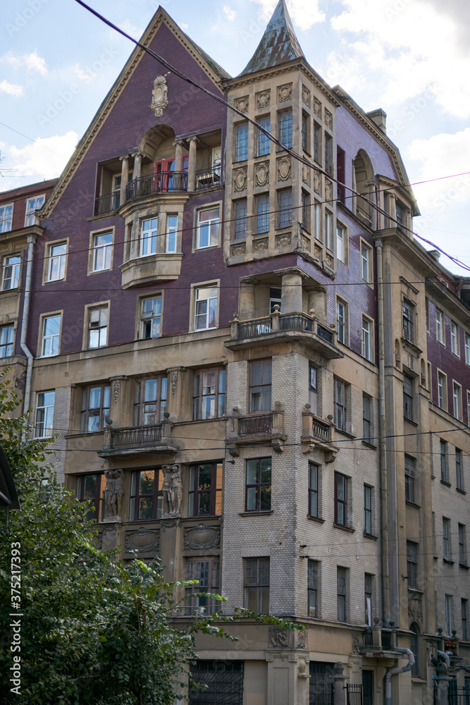 Beautiful vintage multi-storey building in St. Petersburg