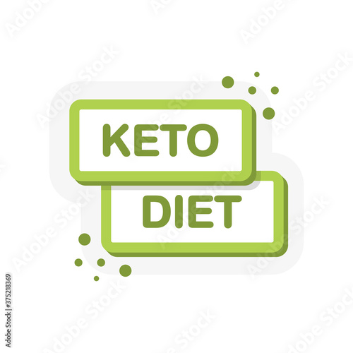 Keto diet, great design for any purposes. Food logo. Paleo diet healthy eating concept. Logo, icon, label. Isolated background. Vector illustration.