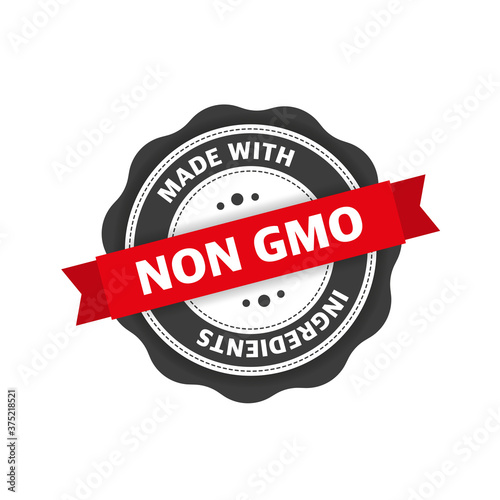 Non GMO stamp icon isolated on white background. Vector illustration.