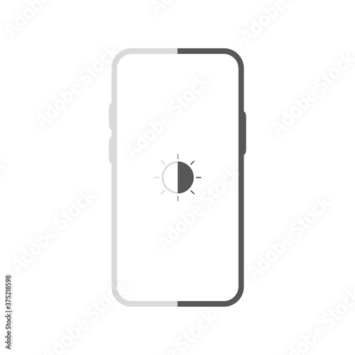 Modern flat button with dark mode switch on white background. White background. Vector illustration.