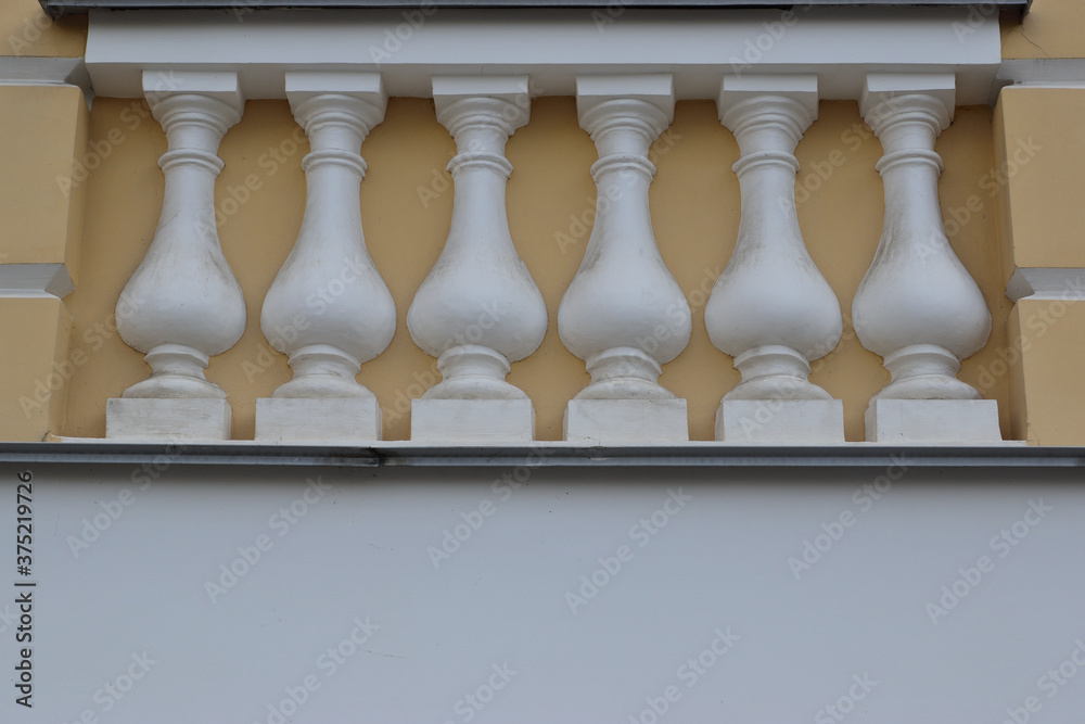 Balustrade on the wall of an old building