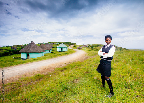 Portrait of a South African Xhosa school girl photo
