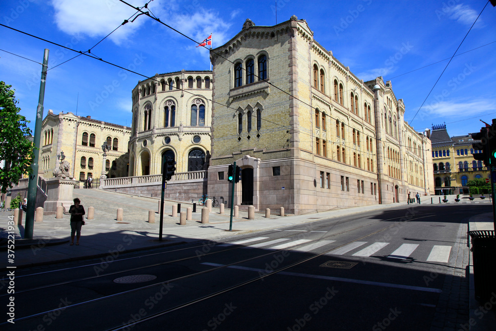 Das Parlamentsgebäude in Oslo. Oslo, Norwegen, Europa