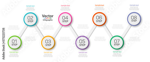Abstract infographics number options template with  8 steps . Can be  used for workflow layout, diagram, business  options, banner, web design. Vector Eps  10