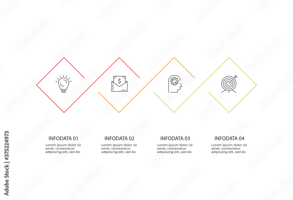 Thin line element for infographic. Template for diagram, graph, presentation and chart. Concept with 4 options. Thin line element for infographic. Template for diagram, graph, presentation and chart. Concept with 4 options.