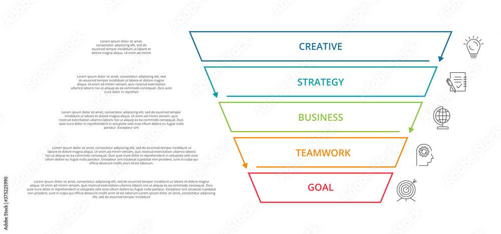 Business data visualization. Process chart. Elements of graph, diagram with 5 steps, options, parts or processes. Business data visualization. Process chart. Elements of graph, diagram with 5 steps, options, parts or processes.