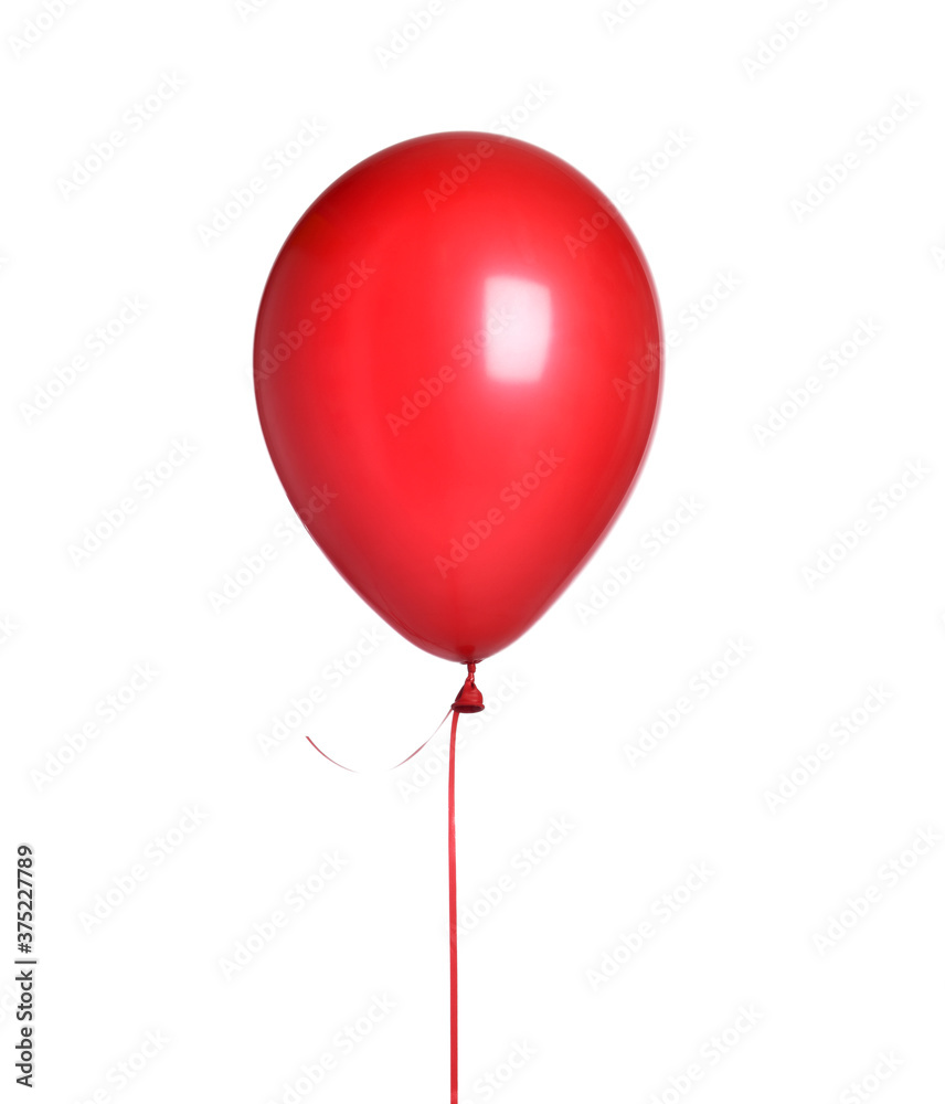 Red latex single big balloon object for birthday or valentines day party isolated on white Red latex single big balloon object for birthday or valentines day party isolated on white