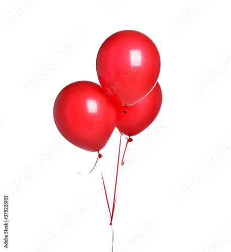 Fotobehang Bunch of big red balloons balloon object for birthday party or valentines day is