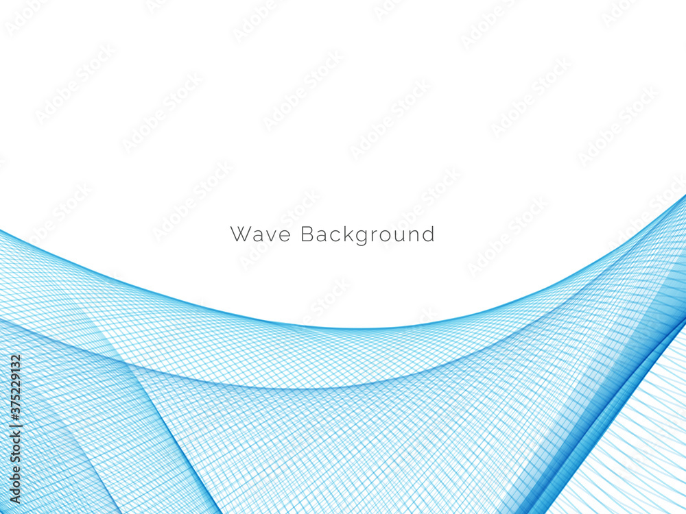 Fototapeta premium Blue wave concept background illustration