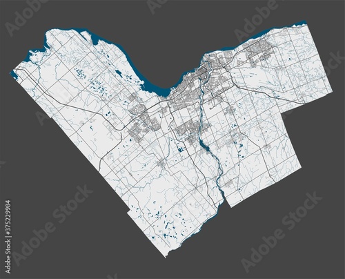 Detailed map of Ottawa city, Cityscape. Royalty free vector illustration.
