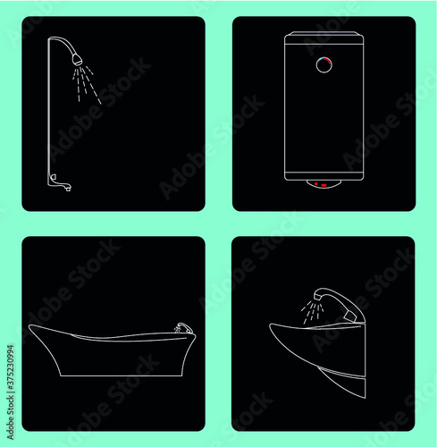 Plumbing icon set