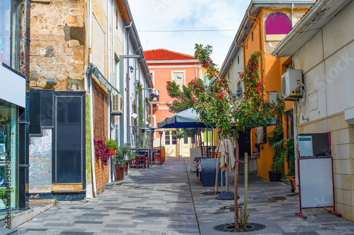 Fototapeta Naklejka Na Ścianę i Meble -  Street restaurants souvenir shops Cyprus