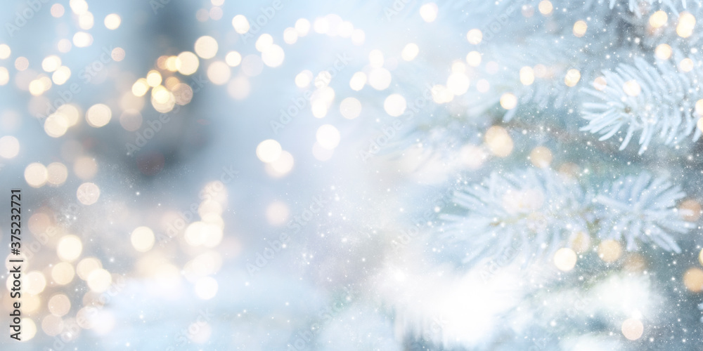 Naklejka Blurred background. Christmas and New Year holidays background .