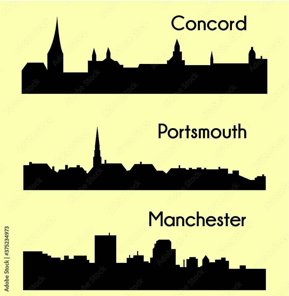 Set of 3 city in New Hampshire ( Concord, Manchester, Portsmouth )