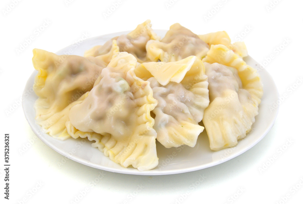 wonton in a plate on white wonton in a plate on white