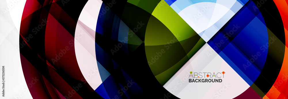 Obraz premium Round shapes, triangles and circles. Modern abstract background