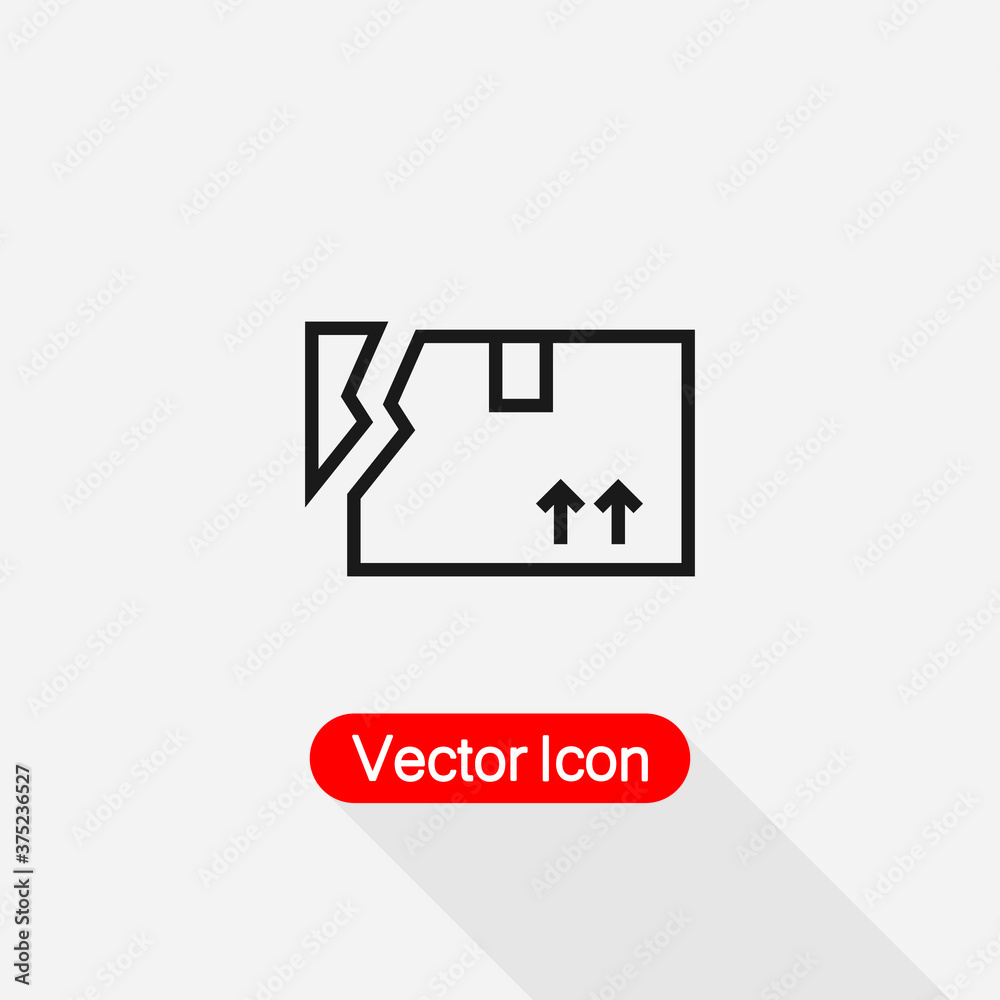 Broken Box Icon Vector Illustration Eps10 Broken Box Icon Vector Illustration Eps10