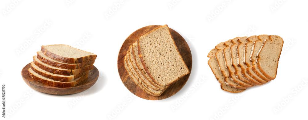 Stack of Traditional Homemade Sliced Bread Isolated on White Stack of Traditional Homemade Sliced Bread Isolated on White