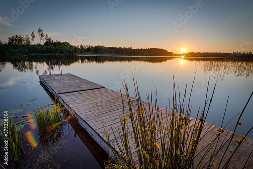 Summer evening by Swedish lake
