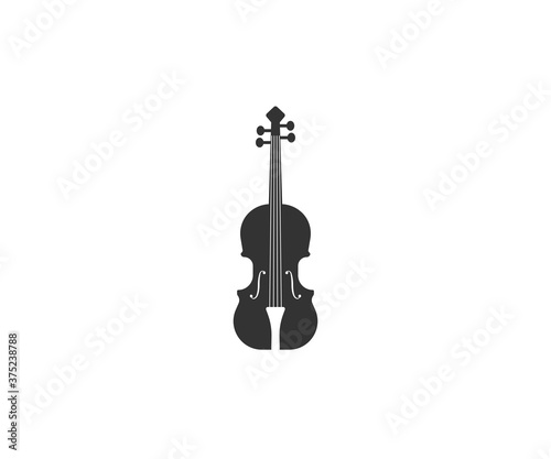 Obraz na plátne Music, string, violin icon. Vector illustration, flat design.