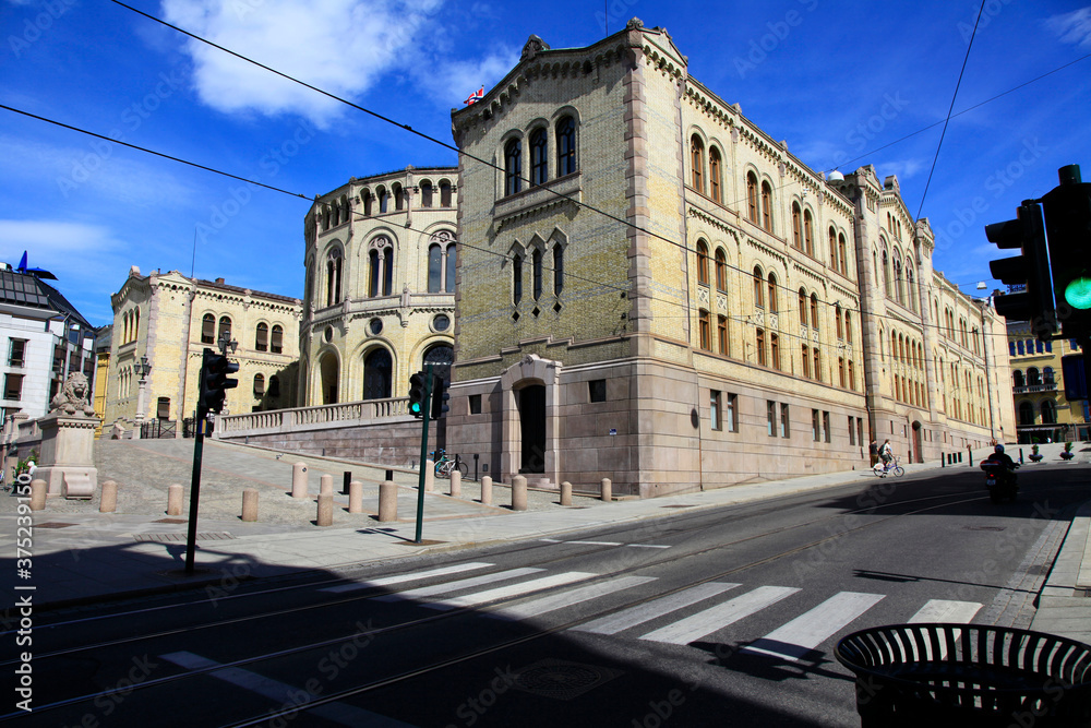 Das Parlamentsgebäude von Oslo. Oslo, Norwegen, Europa