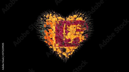 Sri Lanka National Day. February 4. Independence Day. Heart shap