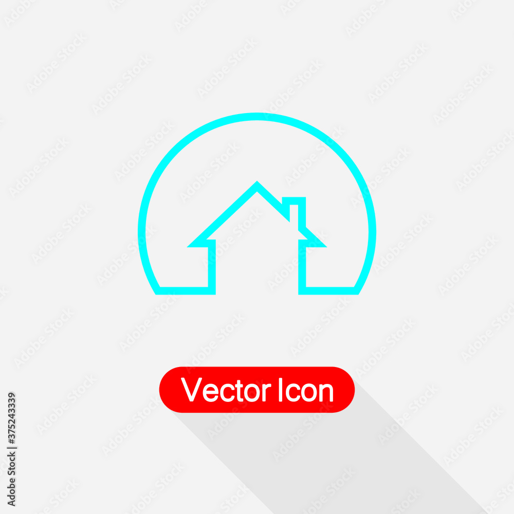 Eco House Real Estate Icon, House In Circle Icon Vector Illustration Eps10 Eco House Real Estate Icon, House In Circle Icon Vector Illustration Eps10