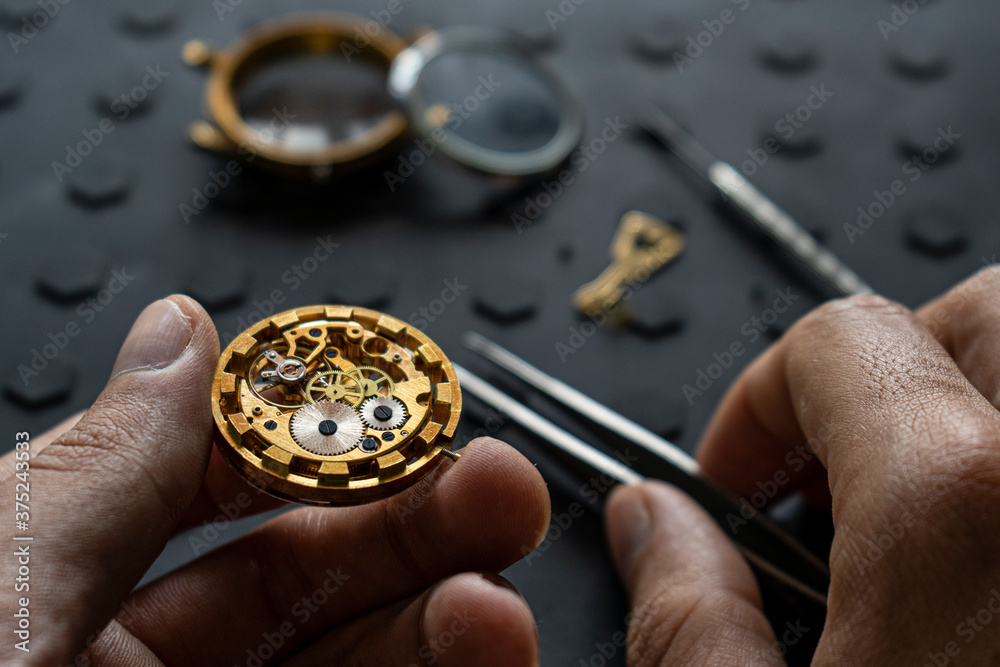 Watchmaker's workshop, mechanical watch repair. SPecial repair kit Watchmaker's workshop, mechanical watch repair. SPecial repair kit