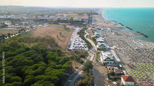 Misano Adriatico, Italy. Aerial view from drone in summer season photo