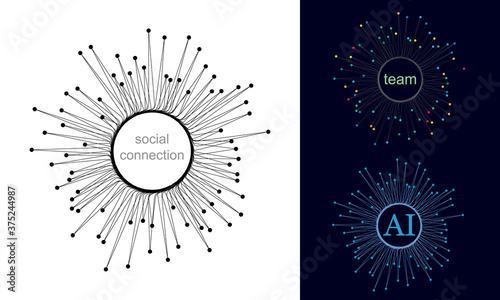 Abstract background with lines. Social connect or team working concept.
