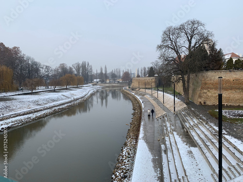 River from the bridge near to Castle Győr © TeriYaki