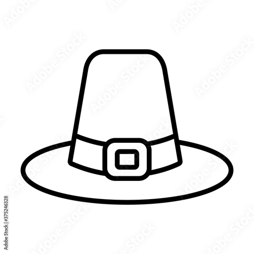 piligrim hat icon, line style