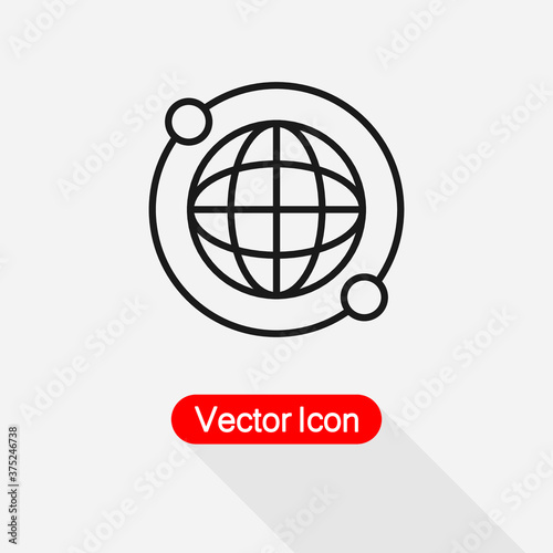 Global Business Icon  Globe Sign Vector Illustration Eps10
