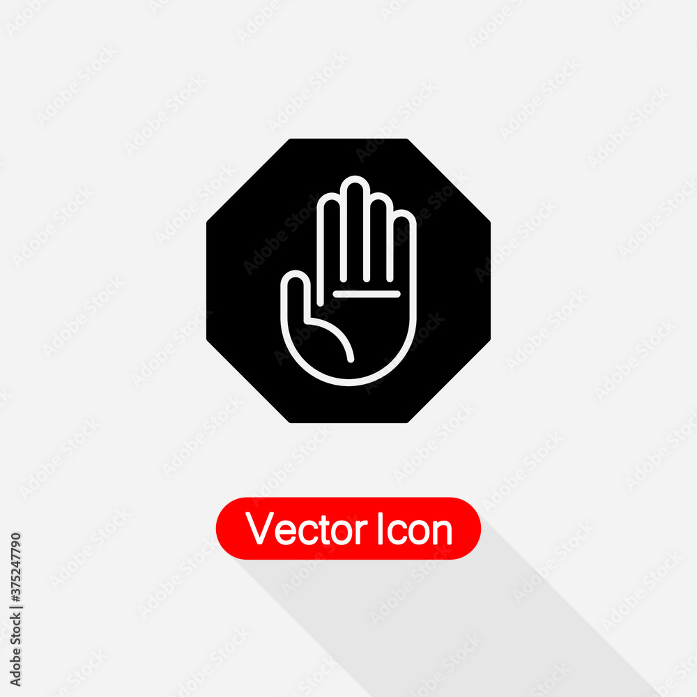 Hand Stop Icon, Hand Icon, Palm Symbol Vector Illustration Eps10 Hand Stop Icon, Hand Icon, Palm Symbol Vector Illustration Eps10