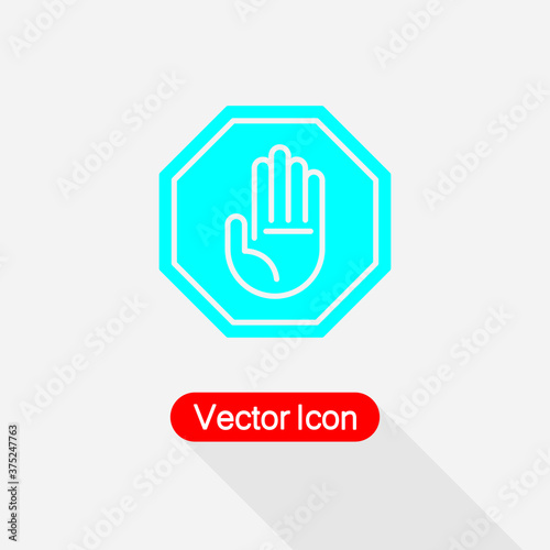 Hand Stop Icon, Hand Icon, Palm Symbol Vector Illustration Eps10