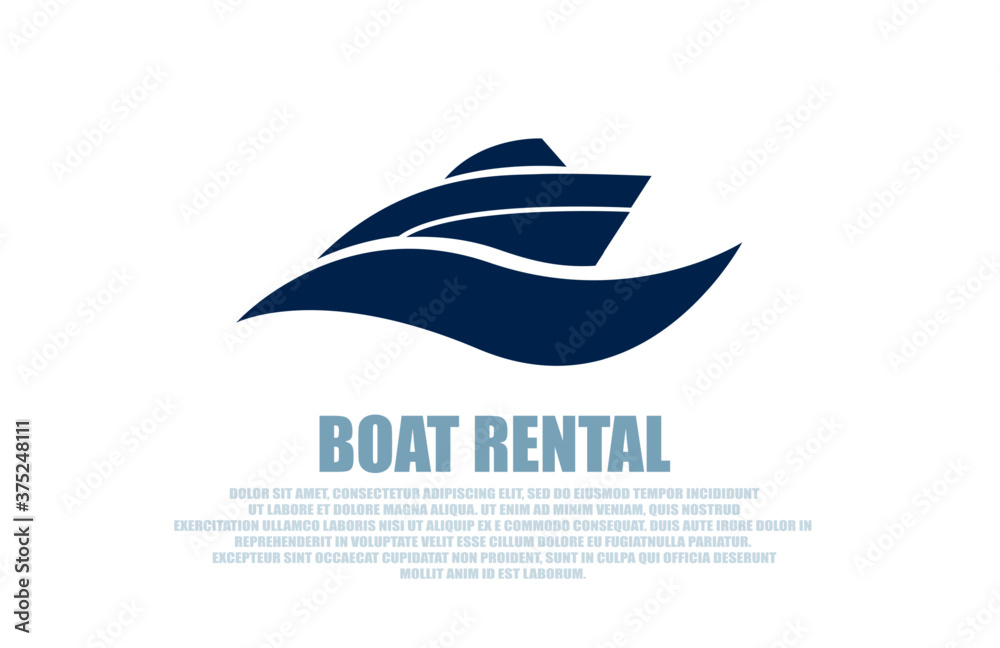 Vector of a stylish boat rental logo Vector of a stylish boat rental logo
